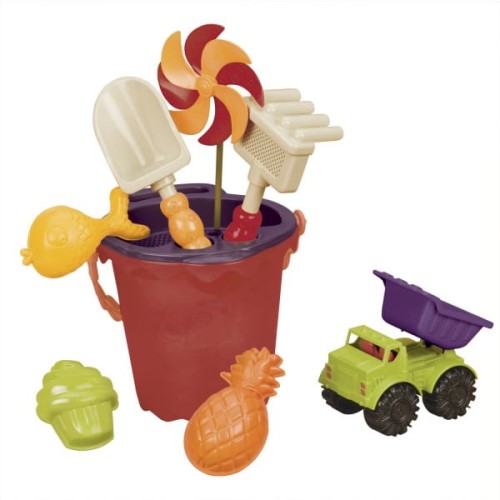 B.Toys Sands Ahoy! - Wiaderko Średnie do Piasku Czerwone