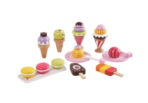 Lelin DREWNIANY ZESTAW drewniane Lody 25 sztuk