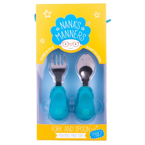 Sztućce NANAS MANNERS etap 2 Widelec i łyżka BLUE 1-3 lat.jpg