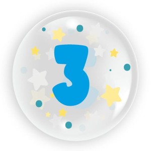 Tuban - Balon 45cm dla chłopca - Cyfra 3