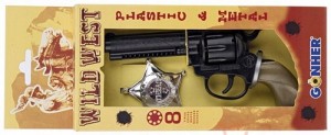 Gonher Zestaw kowboj Pistolet metalowy odznaka 204