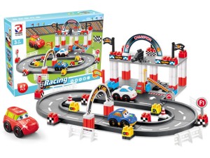 Promocja Klocki Tor wyścigowy Samochody Auta Wyścig 87 el