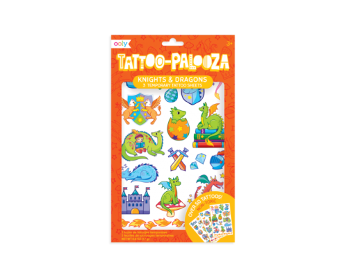 Ooly - Tatuaże zmywalne dla dzieci Tattoo Palooza - Smoki i Rycerze