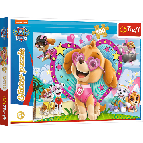 Trefl Puzzle Glitter Psi Patrol "W blasku Skye" 100 elementów