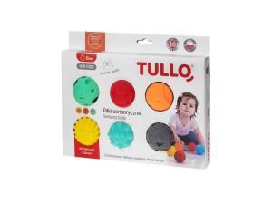 TULLO Piłki sensoryczne Buźki w pudełku 6 szt.