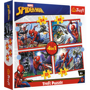 Trefl  Puzzle 4 w 1 Bohaterski Spider-Man