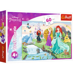Trefl Puzzle 60 elementów Disney Poznaj księżniczki