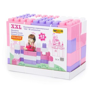 WADER Klocki XXL Cegły Różowe 45 elementów 