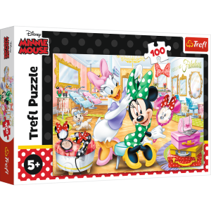 Trefl Puzzle 100 elementów Minnie w salonie kosmetycznym