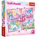 Trefl Puzzle jednorożce i magia 4w1