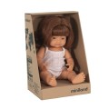 Miniland Doll Lalka dziewczynka Europejka Rude włosy 38cm