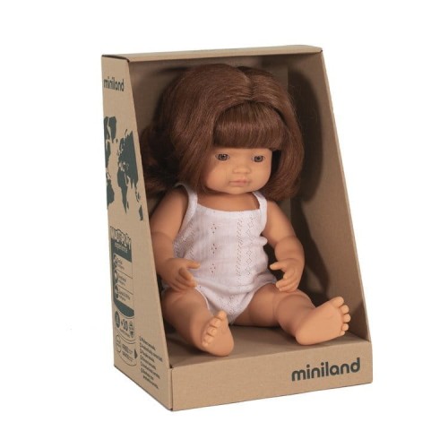 Miniland Doll Lalka dziewczynka Europejka Rude włosy 38cm