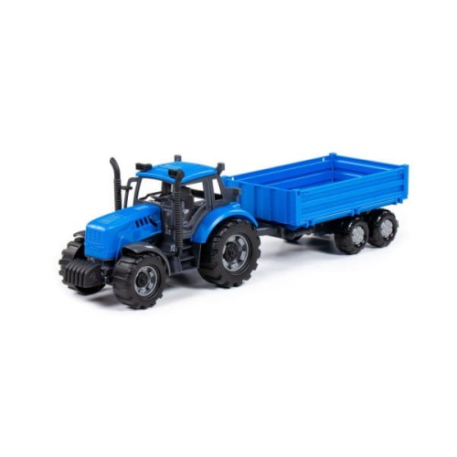 Traktor  Progress inercyjny z przyczepą burtową niebiesk w pudełku.jpg