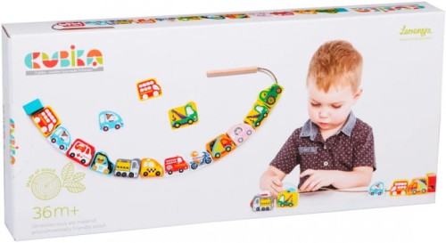 Cubika Drewniane korale do nawlekania Pojazdy