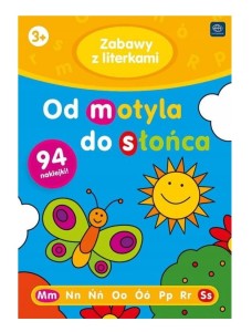 Kolorowanka z naklejkami ZABAWY Z LITERKAMI Od motyla do słońca
