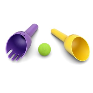 BiBio RakBi zestaw do piasku Łopatka, grabki i piłka bioplastik Fiolet