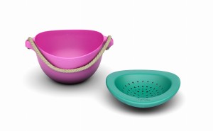 PoBi - wiaderko i sitko z biotworzywa Różowe - BiBio
