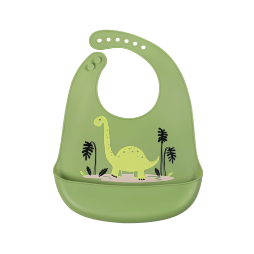 Simed Śliniak silikonowy z kieszonką - Dinozaur