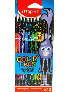 MAPED Kredki Colorpeps Monster trójkątne 12 kolorów 