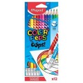 MAPED Kredki Colorpeps Oops trójkątna z gumką 12 kolorów