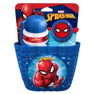 Stamp Zestaw na rower Koszyk + Bidon + Dzwonek Spiderman 