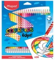 MAPED Kredki Colorpeps Oops trójkątne z gumką 24 kolory