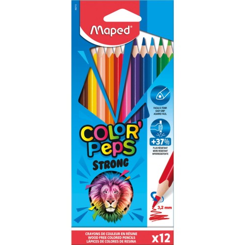 Maped Kredki Colorpeps Strong trójkątne 12 kolorów
