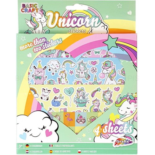 Naklejki jednorożce Unicorn 4 arkusze