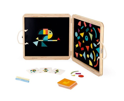 Janod Układanka magnetyczna w drewnianej walizce Zwierzęta