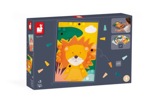 Janod Układanka drewniana mozaika zwierzęta 3+