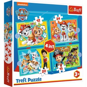 Trefl Puzzle Wesoła ekipa Psiego Patrolu 4w1