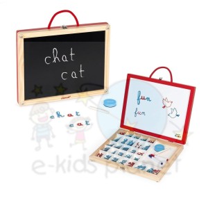 Tablica 4w1 z magnesami w walizce - Janod