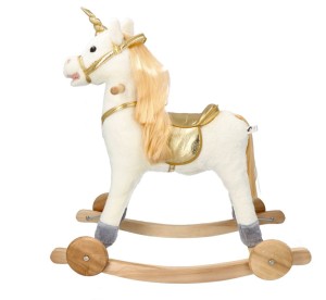Adam Toys Złoty Jednorożec - KOŃ NA BIEGUNACH JEŹDZIK 2w1