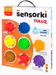 TULLO Sensorki Piłeczki sensoryczne bez dziurek 8 sztuk