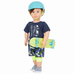 Our Generation Lalka CHŁOPIEC THEODORE 46cm – skater z deskorolką