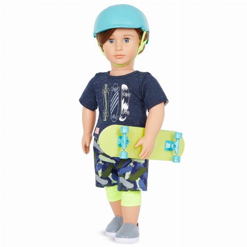 Our Generation Lalka CHŁOPIEC THEODORE 46cm – skater z deskorolką