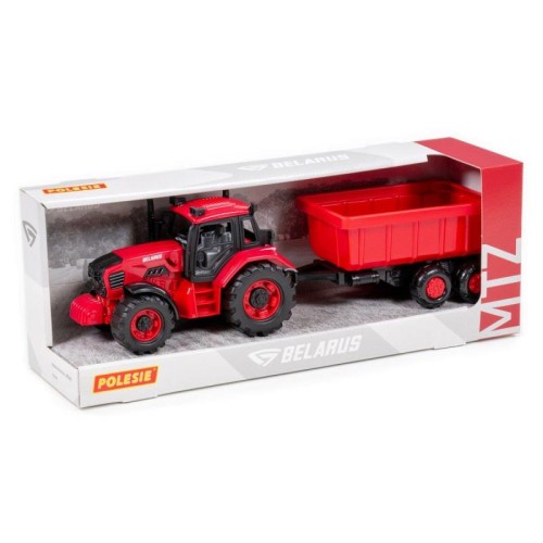 Traktor "Belarus" z wywrotką czerwony w pudełku - Polesie Wader