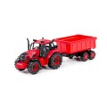 Traktor "Belarus" z wywrotką czerwony w pudełku