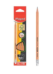 MAPED Ołówek trójkątny z gumką - Black Peps - HB - 1 szt 