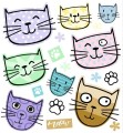 Naplamki - naprasowanki mały arkusz meow