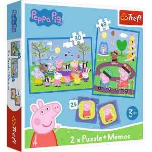 Trefl Puzzle 2 w 1 + memos Radosne chwile ze Świnką Peppą