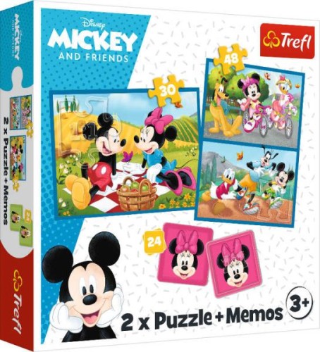 Trefl Puzzle 2 w 1 + memos Poznaj bohaterów Disney