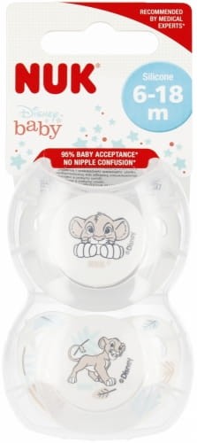 NUK Smoczek uspokajający silikonowy 6-18m Disney Król Lew 2szt