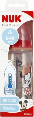 NUK Butelka 300 ml 6-18m First Choice+ Myszka Minnie czerwona