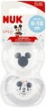 NUK Smoczek uspokajający silikonowy 6-18m Disney Myszka Miki 2szt szary