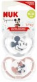 NUK Smoczek uspokajający silikonowy 18-36m Space Disney Myszka Miki Minnie 2szt szary/róż