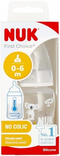 NUK Butelka 150 ml smoczek silikonowy 0-6m First Choice+ Safari szara