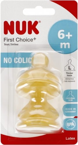 NUK Smoczek do butelki lateksowy 6m+ L First Choice+ 2szt