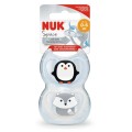 NUK Smoczek uspokajający silikonowy 0-6m Space Pingwin Lis 2szt
