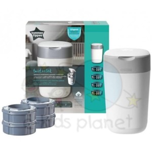 TOMMEE TIPPEE Pojemnik na pieluchy Twist&Lock + 4 wkłady